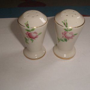 Salt pepper shakers pink rose